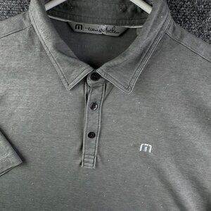 Travis Matthew Polo Shirt Men Large Gray Dotted Short Sleeve Golf Adult Designer